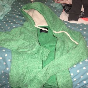 Green fuzzy sweatshirt